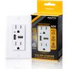 Faith Combination 4.6A USB Outlet and 15A TR Receptacle w/ Wall Plate, White USB46-WH
